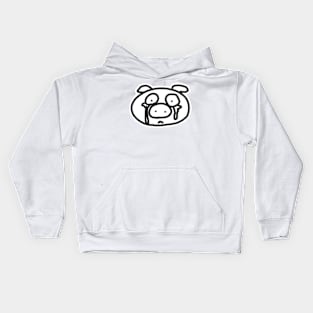 Crying Boo the kawaii pig. Kids Hoodie